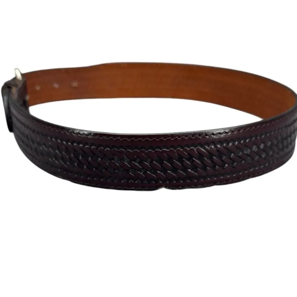Vintage Brown Leather Braided Western Country Belt Men 30